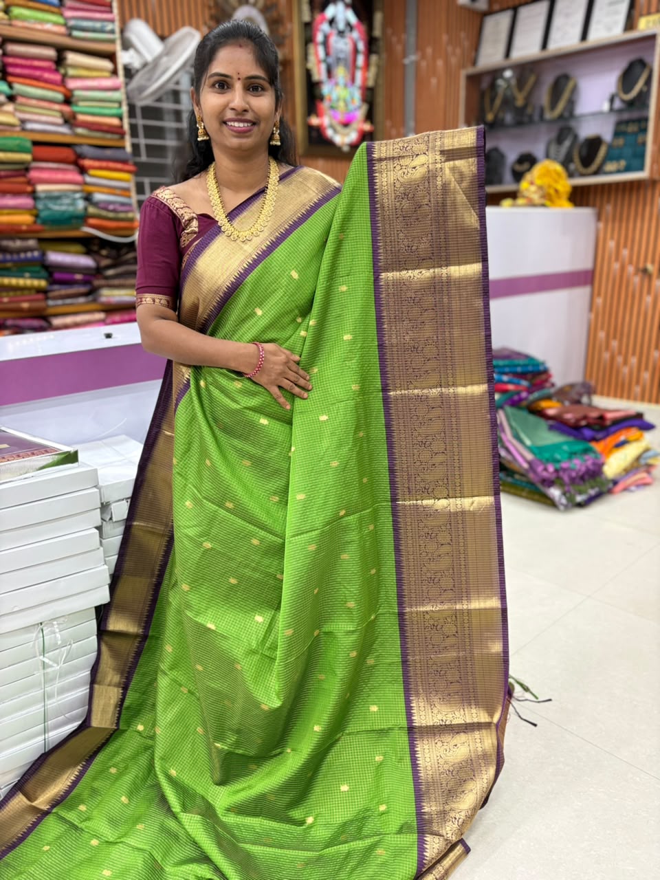 Banaras Vintage Checks Saree