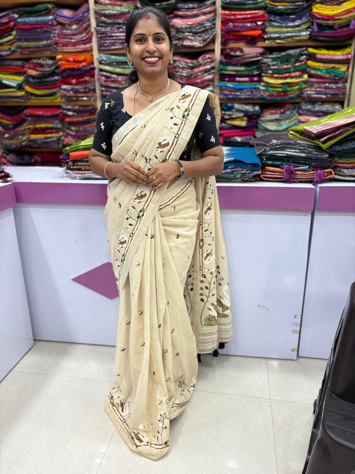 Lenin cotton Silk saree