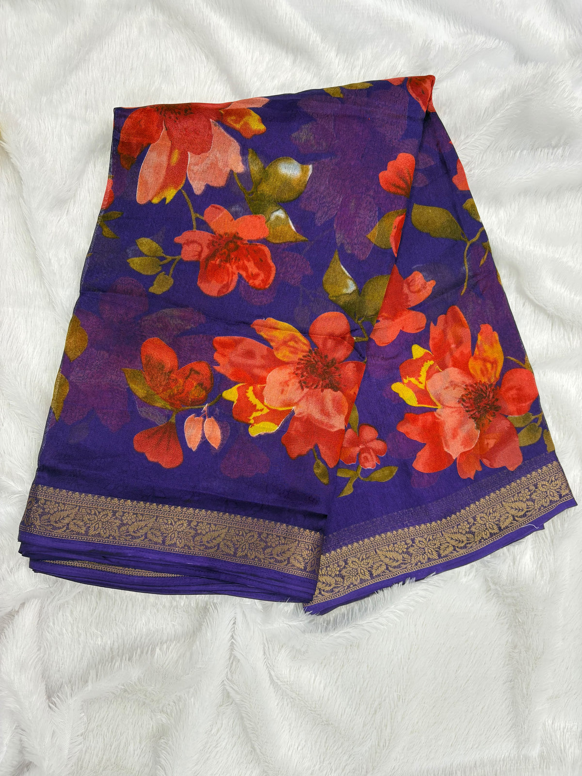 Georgette Digital Flower Saree
