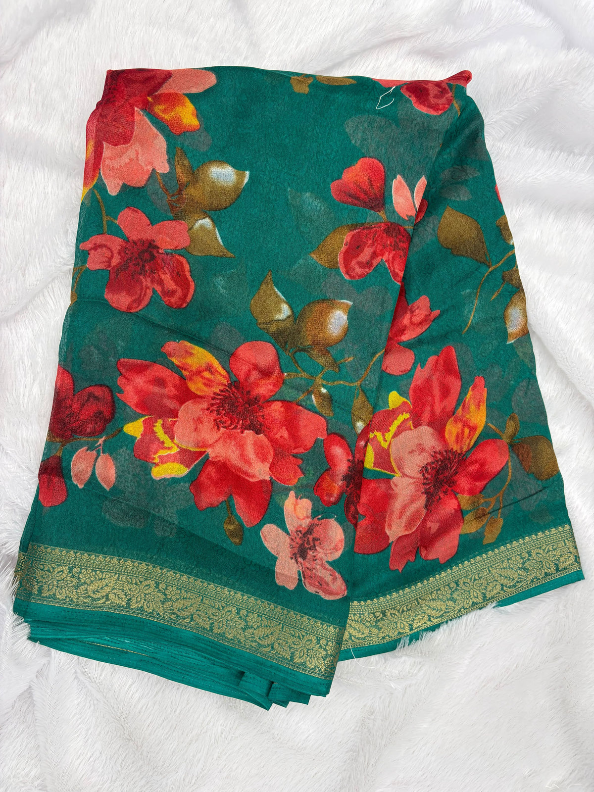 Georgette Digital Flower Saree