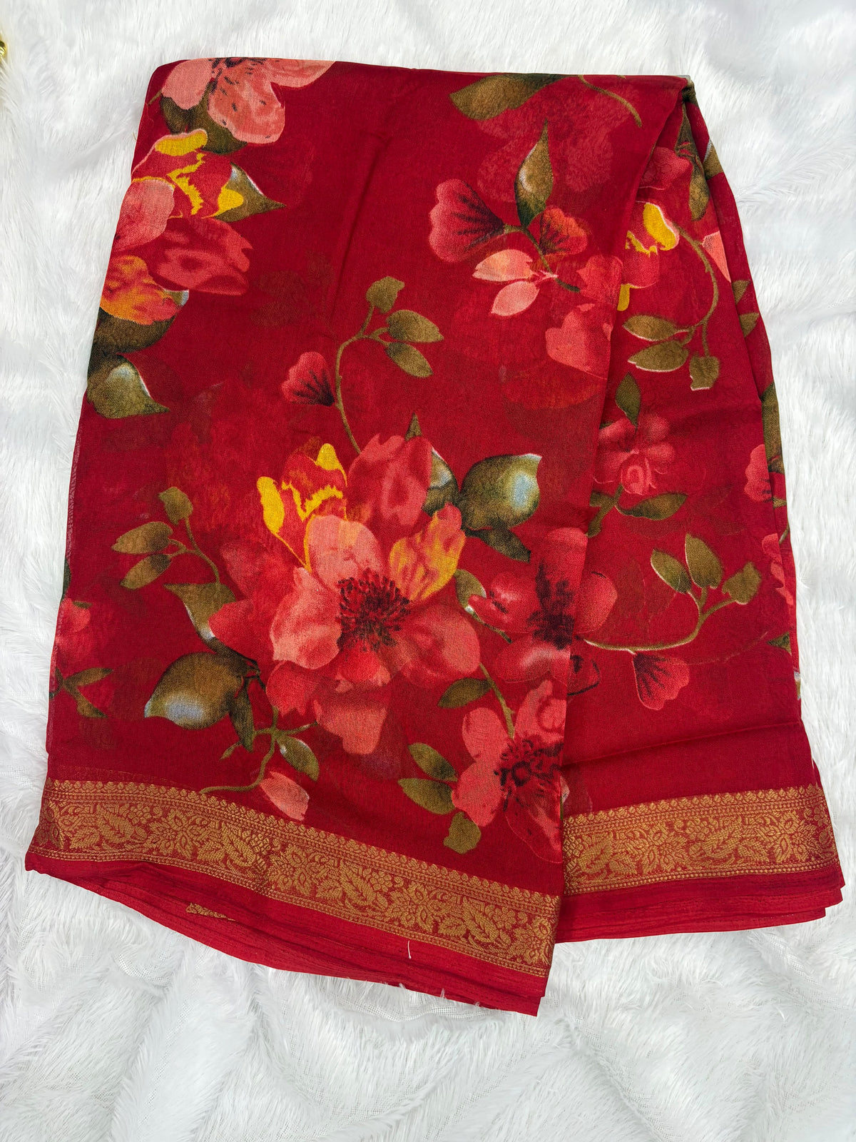 Georgette Digital Flower Saree
