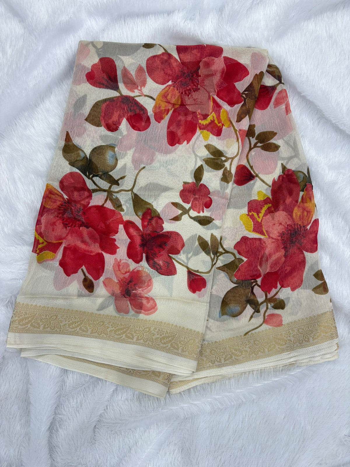 Georgette Digital Flower Saree