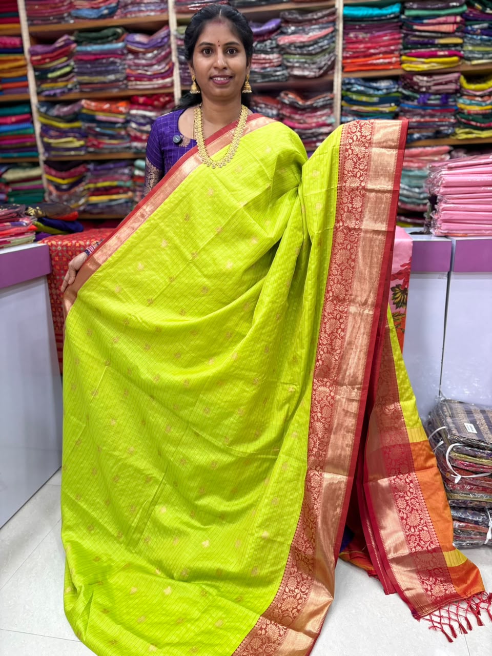 Banaras Vintage Checks Saree
