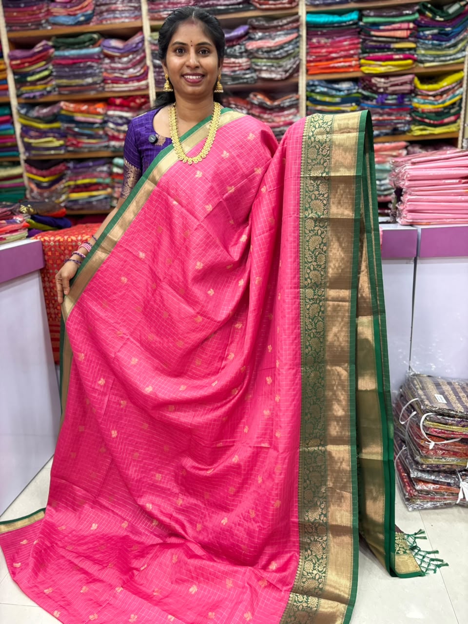Banaras Vintage Checks Saree
