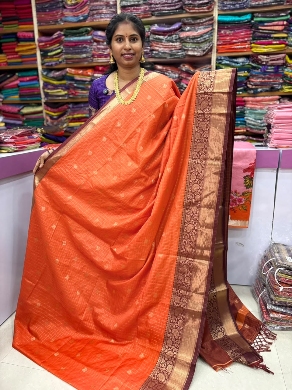 Banaras Vintage Checks Saree