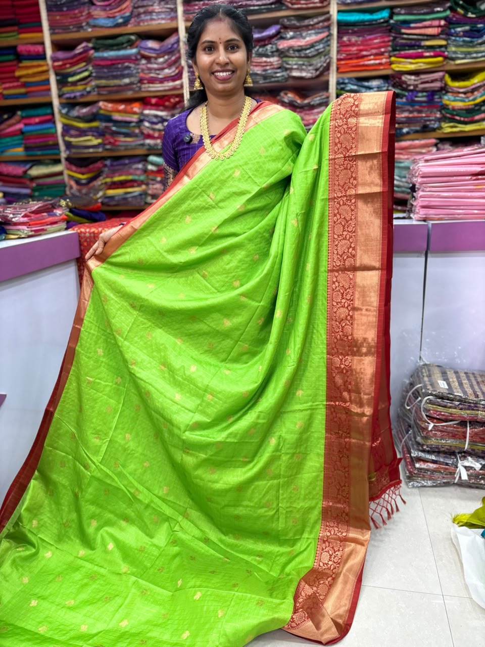Banaras Vintage Checks Saree