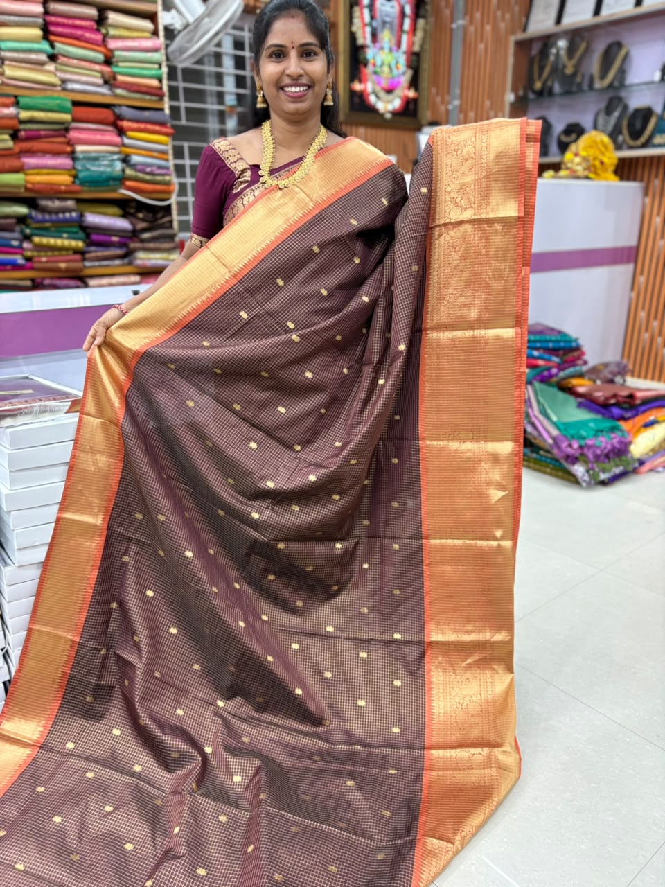 Banaras Vintage Checks Saree